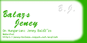 balazs jeney business card